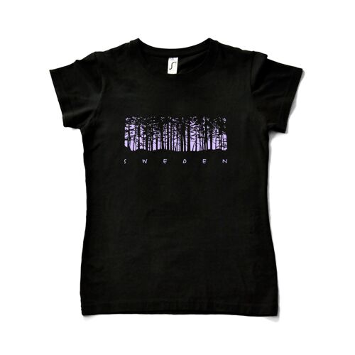 Black T-shirt Woman - Swedish Forest design