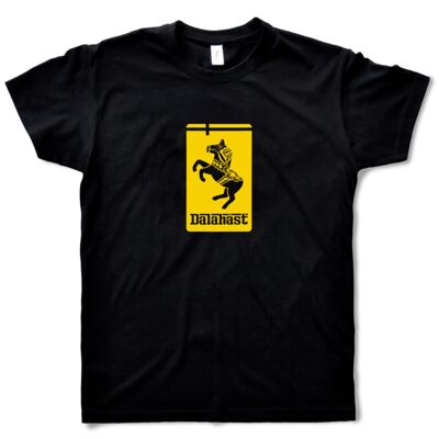 Camiseta Negra Hombre - Diseño Ferrari Dalahorse