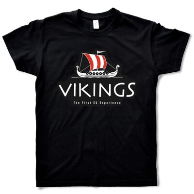 Camiseta Negra Hombre - Drakkar Diseño Barco Vikingo