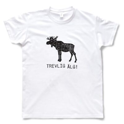T-shirt Blanc Homme - Design Moose Noir