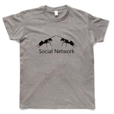 T-shirt gris Homme - Design réseaux sociaux