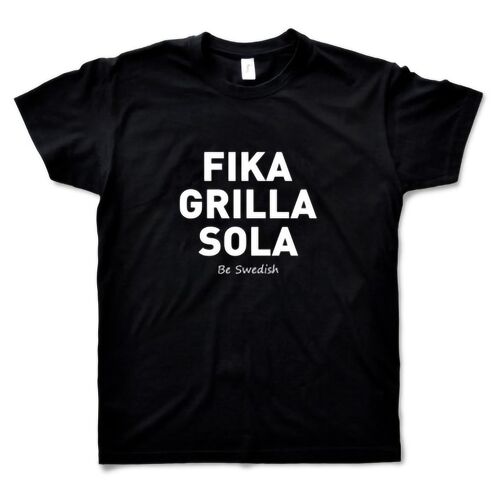 Black T-shirt Man - Fika Grilla Sola design