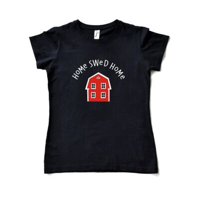 T-shirt Bleu Marine Femme - Design typiquement suédois home swed home