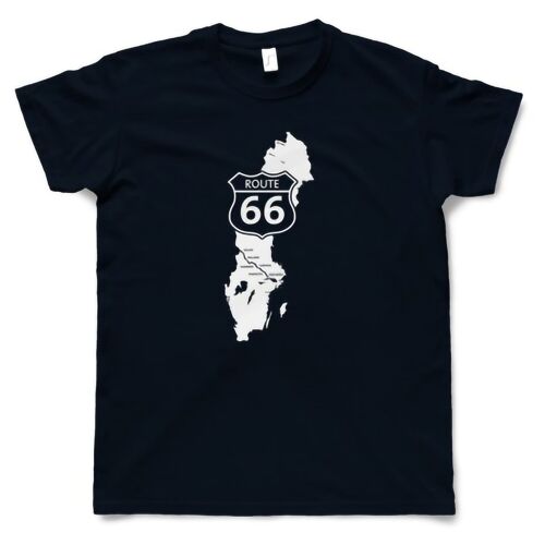 Navy Blue T-shirt Man - Swedish Route 66 design