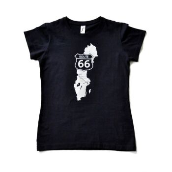 T-shirt Bleu Marine Femme - Design Suédois Route 66 1
