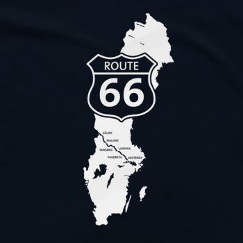 T-shirt Bleu Marine Femme - Design Suédois Route 66 2