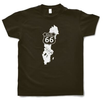 T-shirt Verde Army Uomo - Design svedese della Route 66