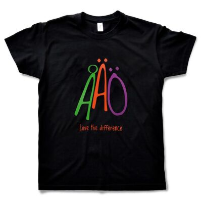 T-shirt nera Uomo - Adoro il design della differenza