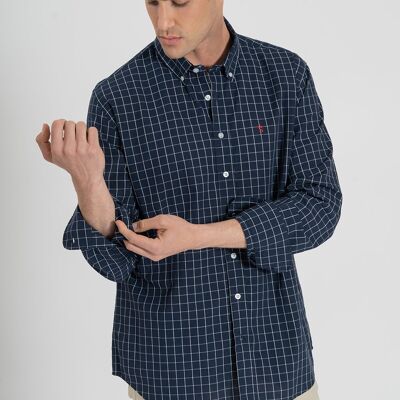 NAVY CHECK SHIRT - 2