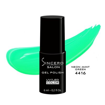 Gel polish SINCERO SALON, 6ml, Vert menthe fluo, 4416