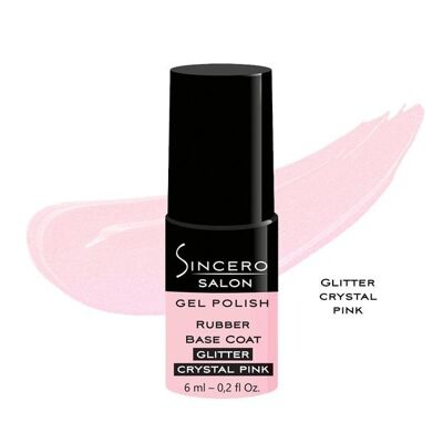 Base in gomma "Sincero Salon", Glitter rosa cristallo, 6ml