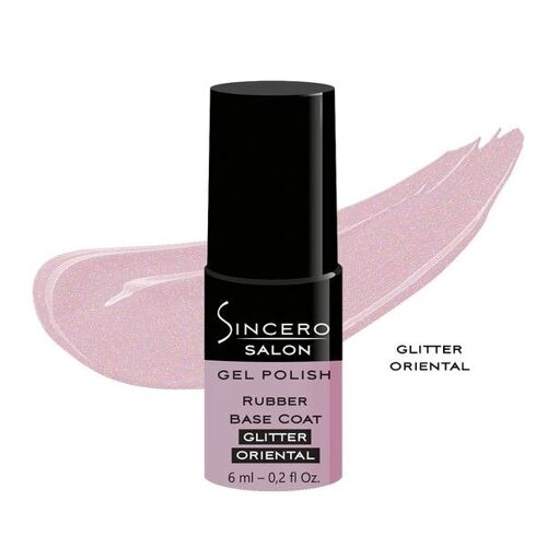 Rubber base "Sincero Salon", Glitter oriental, 6ml