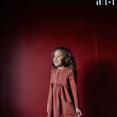 Kids Dress - Coopery red