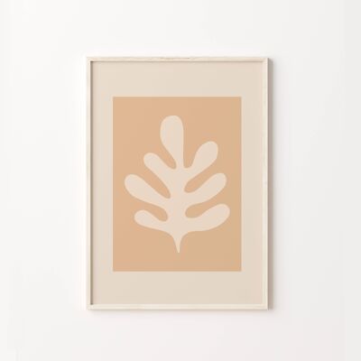 Neutral Leaf Matisse Cut Out Wall Art Print Poster , SKU101