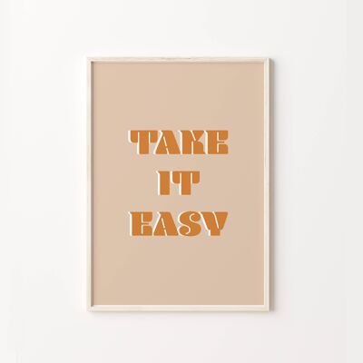 Take It Easy Retro Quote Art Print , SKU111