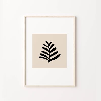 Neutral Leaf Matisse Cut Out Art Print , SKU113