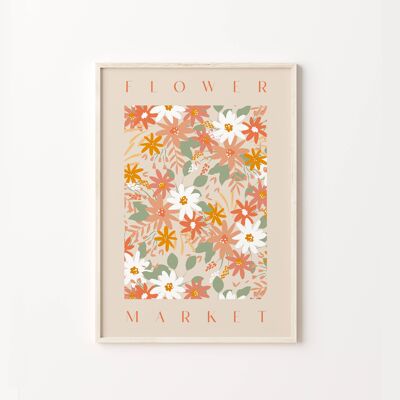 Orange Flower Market Print , SKU133