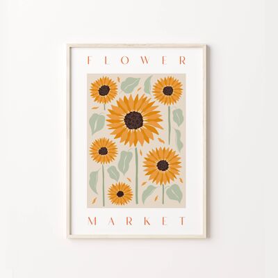 Sunflower Flower Market Print , SKU151