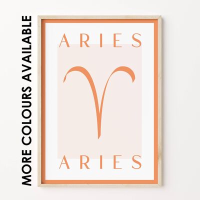 Aries Zodiac Star Sign Horoscope Wall Art Print Poster , SKU154