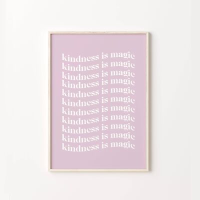 Kindness Is Magic Purple Pastel Quote Art Print , SKU168