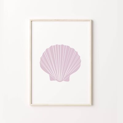 Pastel Purple Shell Art Print , SKU173
