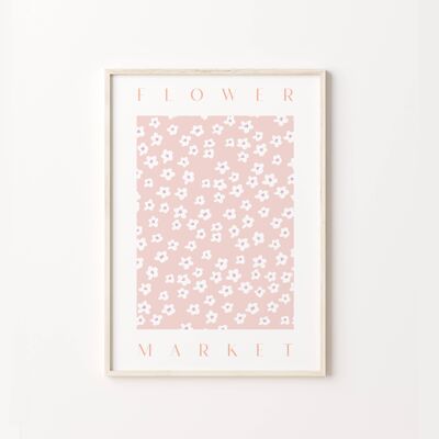 Pastel Pink Flower Market Print , SKU176