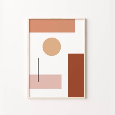 Abstract Geometric Shapes Print Mondrian Wall Art Poster , SKU219
