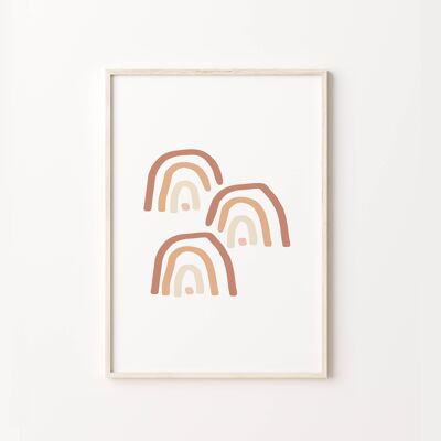 Boho Rainbow Nursery Children's Bedroom Wall Print Poster , SKU229