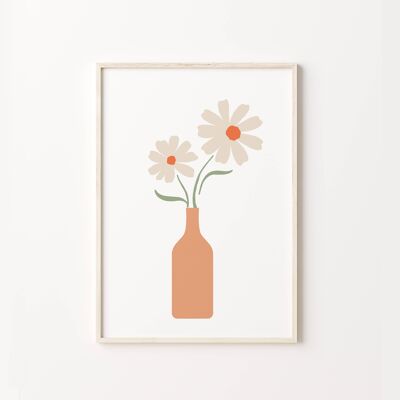 Pink Flower Botanical Vase Print , SKU239
