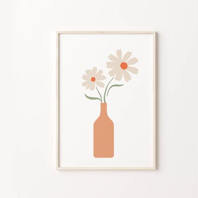 Pink Flower Botanical Vase Print , SKU239