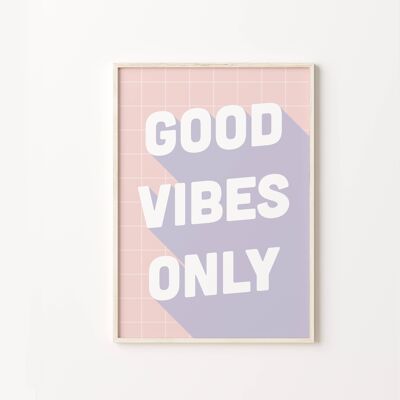 Good Vibes Only Pastel Quote Art Print , SKU245