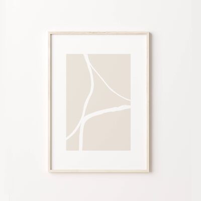 Abstract Lines Beige Art Print , SKU254