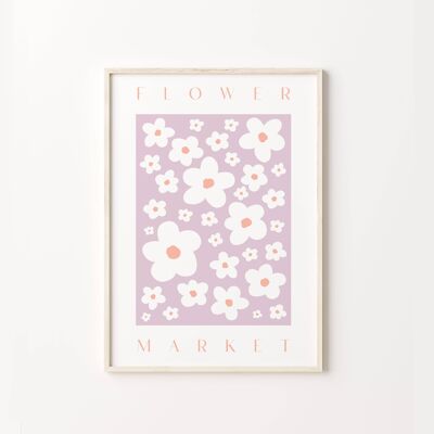 Pastel Purple Flower Market Print , SKU260