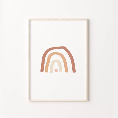 Boho Rainbow Illustration Nursery Children's Wall Print , SKU263