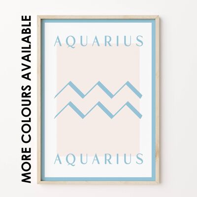 Aquarius Zodiac Star Sign Horoscope Wall Art Print Poster , SKU266