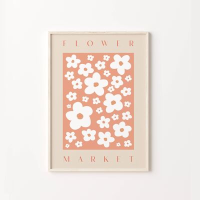 Peach Flower Market Print , SKU275