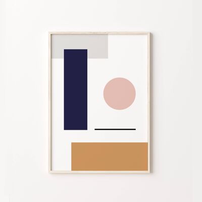 Abstract Geometric Shapes Print Mondrian Wall Art Poster , SKU277