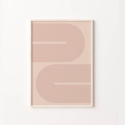 Arches Lines Abstract Retro Mid Century Print Poster , SKU291