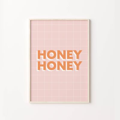 Honey Honey Pastel Quote Art Print , SKU292
