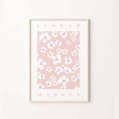 Pastel Pink Purple Flower Market Print , SKU294