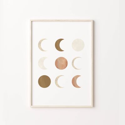 Moon Phase Cycles Art Print , SKU299