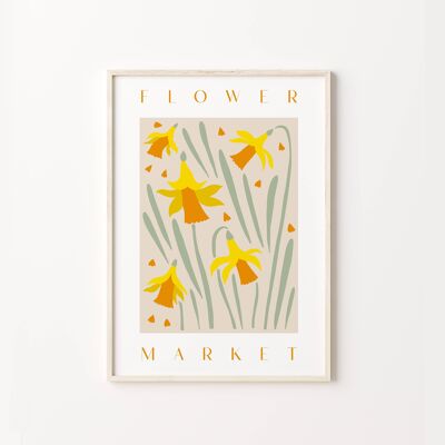 Daffodil Flower Market Print , SKU344