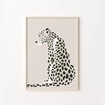 Black and White Leopard Art Print , SKU345