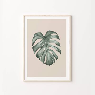 Monstera Leaf Tropical Jungle Art Print , SKU352