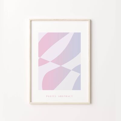 Checkerboard Gradient Pastel Abstract Pink Purple Wall Print , SKU380