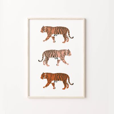 Colourful Tiger Trio Art Print , SKU382