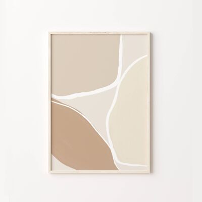 Abstract Shapes Beige Art Print , SKU388