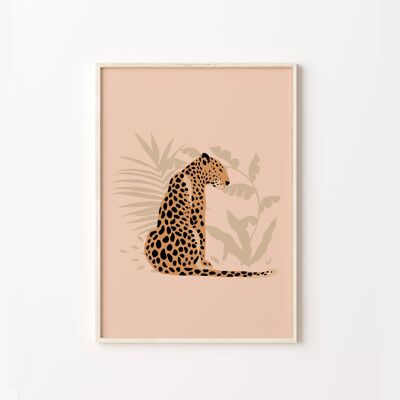 Pink Jungle Leopard Art Print , SKU397
