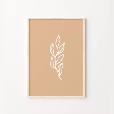 Beige Leaf Art Print , SKU405