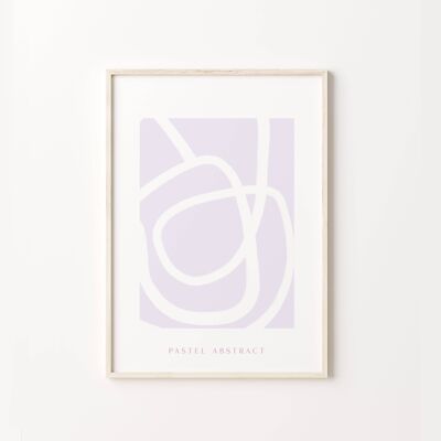 Abstract Lines Pastel Purple Wall Art Print Poster , SKU420